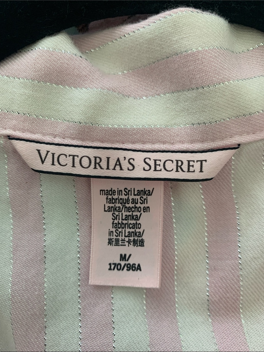 Victoria's Secret Pink and White Striped Button-Up Pajama set Like New - Picture 2 of 5